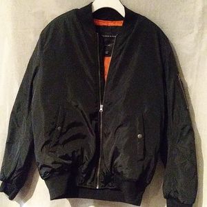 Mens M black nylon bomber jacket